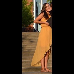 Flowy Yellow Hi-Low Dress
